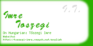 imre toszegi business card